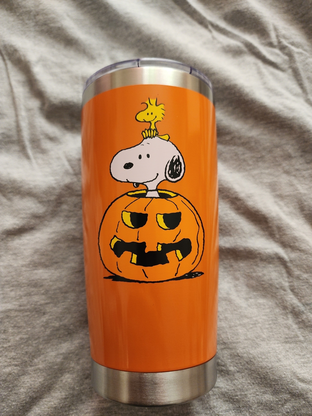 Snoopy & Woodstock Halloween Orange Travel Tumbler